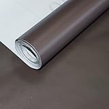 HaokHome H026 かんたん貼付シールタイプ 無地の壁紙 ウォールステッカー家具 防水 褐色 60cm x 6m