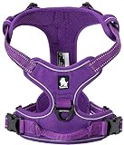 cocomall 犬用ハーネス 犬用胴輪 ドッグ ペット用品 ハーネス 3M反射材料 訓練 ナイロン製 小型犬、中型犬、大型犬に向け 通気性 調節可能 (XS, 紫色)