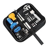 Yihiro 腕時計工具13点セット ケース固定器 ピン抜き 電池交換キット 腕時計 裏蓋開け工具 バンド ベルト調整 充実セット 収納ケース付