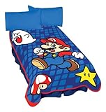 Nintendo Super Mario Leaping Mario Micro Raschel Blanket, 62 by 90-Inch [並行輸入品]