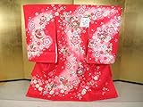 お宮参り 着物 女の子初着 正絹 赤色地花鈴手毬文様 ug246