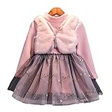 WIN キッズワンピース フォーマル女児 キッズ 服 子供 長袖 女の子 ガールズ ワンピース 韓国スタイル 結婚式 発表会 入園式 入学式 卒園式 卒業式 七五三 パーティー (120cm, ピンク