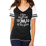 MLB Miami Marlins女性のカラーブロックティー、Large、ブラック