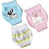 JIEYAベビー幼児コットン下着ハイウエストトレーニングパンツ、3または5のパック (5～6歳, 3pack:D)