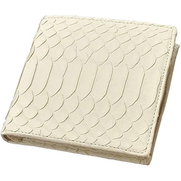 Amazon | 長財布 ラウンドファスナー 錦蛇革 オフホワイト染色 マット