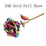 katoot @ 24 Kゴールド箔ローズフラワーカップル恋人ギフトクリスマス感謝祭のバレンタインデーウェディング花装飾花