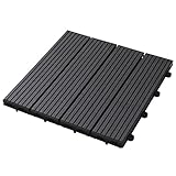 山善(YAMAZEN) 人工木ジョイントタイル(10枚組) ブラック MWJT-T(BK)10P