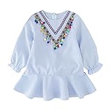 Cutelove　フレアスカート　ロングスカート　ドレス　プリンセスドレス　花の襟　ロングスリーブ　長袖　コットン　綿　女の子　ベビー　ガールズ　赤ちゃん　幼児　春　秋　可愛い　素敵　カジュアル　普段