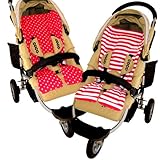 気分で選べる　リバーシブル　クッション　ベビーカー　バギー　チャイルドシート (レッド)