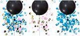 手がけるMols 36 " Gender Reveal balloons Trickedパック、ベビーシャワー用ピンク、ブルー、マルチカラー紙吹雪