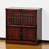 クロシオ 民芸調 水屋 64735 ブラウン 代引き不可