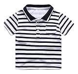 (ラボーグ)La Vogue 子供服 キッズ 男の子 Tシャツ 半袖 襟付き ポロシャツ ボーイズ 男児 トップス 無地 夏 ベビー カットソー 通園 カジュアル ボーダー柄 130