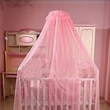 LuxuryプリンセスロマンチックスクエアトップベッドNetキャノピーネッティングMosquito Net寝室装飾フィットCribフルクイーンキングベッドピンク Crib Twin Full Quee