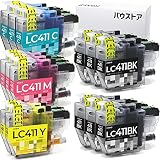 バウストア Brother LC411-4PK 互換インクカートリッジ 15個 対応機種： DCP-J928N DCP-J926N DCP-J528N DCP-J526N DCP-J915N DCP-J914N DCP-J1800N MFC-J905N MFC-J904N MFC-J939DN MFC-J939DWN MFC-J739DN MFC-J739DWN