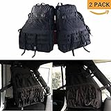 Jeep Wrangler 2Pcs Roll Bar Storage Bag for 2007~2017 JK  4ドア マルチポケット ロールバー収納ボックス ロールケージ 貨物袋  Saddle