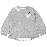 【SiShuNon/SKAPE】シャギーポケ花柄背割トレーナー エスケープ トレーナー キッズ 花柄 フラワー 女の子 90 12 グレー