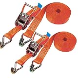 ベストアンサー ラチェット式 Jフック ラッシングベルト フック 破断荷重 1500kg ベルト幅 35mm 固定側 0.5m 巻側 6m 荷締め 固定 2本セット