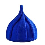 とんがり ニット帽 キッズ ねじり帽 秋冬 選べる19色 (青)