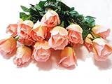 MedianField 【 バラ 造花 ピンク 20本 セット 】 薔薇 花束 つぼみ インテリア アンティーク 雑貨 結婚式 パーティーグッズ イベント 誕生日 プレゼント ギフト 贈り物 (ピンク