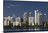 Walter Bibikowプレミアムシックラップキャンバス壁アート印刷題名プエルトリコ、San Juan、Condado建物からのLaguna del Condado 30" x 20" 20810