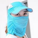 Hatrita-J 日焼け止め帽子の夏の女性は顔をして、夏の太陽帽には、紫外線の折り畳むを防ぐために、夏の日の帽子を防ぐ g