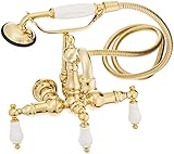 Kingston Brass CC1011T2 Wall Mount Clawfoot Tub Filler with Hand Shower