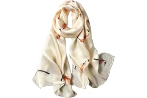 ANDANTINO 100% Mulberry Silk Long Scarf for Women Large Shawls for Headscarf and Neck- Oblong Hair Wraps with Gift Packed