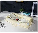 ベッドインベッド　添い寝ベッド おむつ換え　ベビーベッド　ベッドガード　枕付き (イエロー)