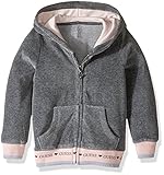 GUESS Little Girls' Chenille Fleece Zip Front Hoodie Medium Charcoal Heat 5 [並行輸入品]