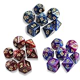 HUIKKJP ダイス 多面体 サイコロ ダイス セット 3色 21個入り D20 D12 D10 D8 D6 D4 神話TRPG MTG カードゲーム テーブルゲーム用