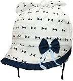 Girl 's Blue Bows Sun Summer保護コットンBonnetヘッドスカーフTight Up Hat 1t-6t カラー: ブルー