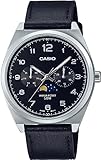 [カシオ] CASIO スタンダード ムーンフェイズ Moon phase アナログ メンズ 腕時計 MTP-M300L-1AV ブラックレザーバンド ブラック 海外モデル [並行輸入品]