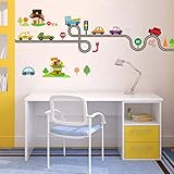 bibitimeトラフィック壁デカール保育園Car Road Streetビニールステッカー用キッズ部屋装飾赤ちゃん子供寝室 Reference 2597