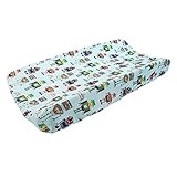 My Blankee Robot Minky Changing Pad Cover Aqua 16 x 32 [並行輸入品]