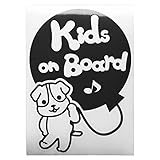 ブラック（黒） 犬 ジャックラッセルテリア 風船 Kids on board キッズオンボード ステッカー 窓ガラス用シールタイプ 車 戌 干支 動物