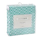 オリバーB OBS0501ダイヤモンドベビーベッドシート - ターコイズとホワイト