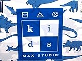 Max Studio Kids Blue Dinosaur FULL SIZE Sheet Set [並行輸入品]