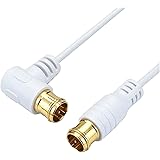 ホーリック 極細アンテナケーブル S-2.5C-FB同軸 1m 【4K8K放送(3224MHz)/BS/CS/地デジ/CATV 対応】 ホワイト L字差込式/差込式コネクタ HAT10-101LPWH