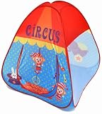 Circus Theme Twist Play Tent House for Kids w/ Safety Meshing for Child Visibility & Tote Bag [並行輸入品