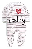 トトハウス(TOTO HOUSE) ベビー服 新生児 カバーオール 春夏服 全綿 着脱便利 出産祝い (90, i love daddy)