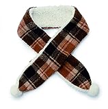 キーストーン チェックボアマフラー ブラウン×ベージュ