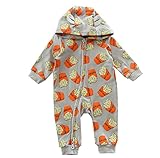 ナナコレクション Nana_Collection 春 秋 子供 ベビー キッズ 長袖 カバーオール フード ジッパー イラストロンパース グレー 73cm
