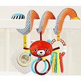 HAOUN ベビーカー用おもちゃ　ベビーベッド用　幼児　噛む　スパイラル　可愛い　ぶら下げ　虹リング　マッサージ　安全無毒　感覚器官　運動機能　豊かな色彩　ベビー用寝具- フォックス