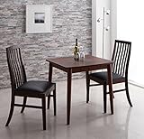 引き出し付コンパクトダイニング3点セット 天然木タモ天板 使い勝手よし 【テーブル(幅75cm)1＋チェア2】 (テーブルカラー：ブラウン、チェア座面カラー：ブラック)