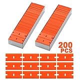 Foshio 1.5インチプラスチックロックRazor Blade Scraper安全キャップ – 2個入りScraper and 100個ダブルエッジプラスチックブレード] FM053P2
