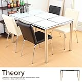 クリア／ダイニングテーブル 130×80 4人用 テーブル ガラス 強化ガラス8mm ダイニング theory セオリー Nフレスコ 130DT スタイリッシュ モダン シンプル