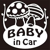 imoninn BABY in car ステッカー　【パッケージ版】　No.41　キノコさん　（白色）