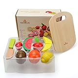 Wishtime 果物ままごと 9点セット キッチンごっこ 木製 マジックテープ式 幼児 木のおもちゃ 知育玩具 入園祝い