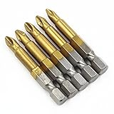 Lautechco チタンコーティング 六角軸下穴ドリル ドライバービット 50mm 5本組