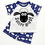 リトルベアークラブ Little Bear Club LBC ひつじのショーン パジャマ 半袖・半ズボン 雲と顔 ブルー (110cm)